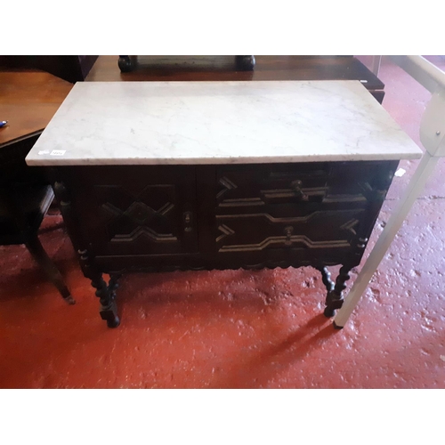 544 - Marble Topped Washstand  with Barley Twist Legs.