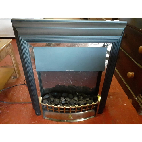 545 - Brass Electric Free Standing Coal Effect Fire.