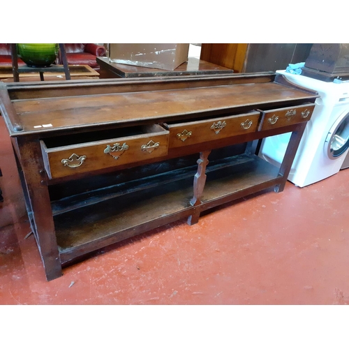 583 - Oak Three Drawer Welsh Dresser Base.