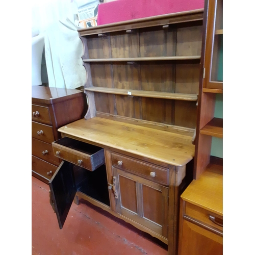 644 - Ercol Closed Back Double Dresser with Two Drawers & Two Doors.