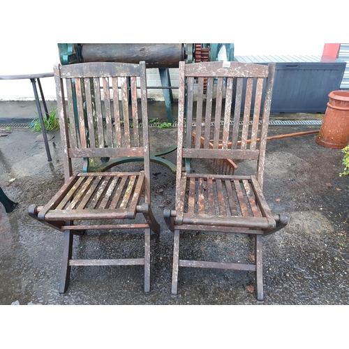 666 - Pair of Wooden Garden Chairs.