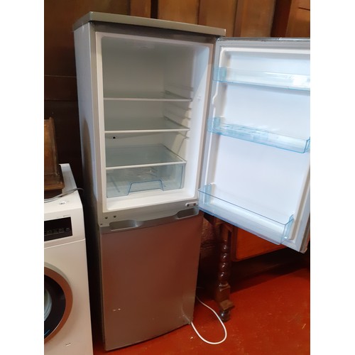 580 - Logik Grey Fridge Freezer - approx 152cm tall, 50cm wide & 55cm deep.