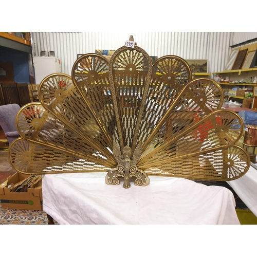 235 - Brass Fold Out Griffin Fire Screen.