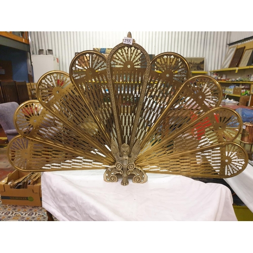 235 - Brass Fold Out Griffin Fire Screen.