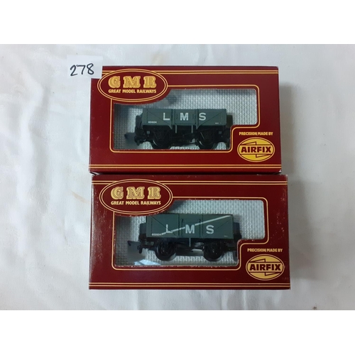 278 - Boxed Airfix Great Model Railways 00 Scale 5 - Plank Wagon L.M.S. 54373-2 and 7 - Plank Wagon L.M.S.... 