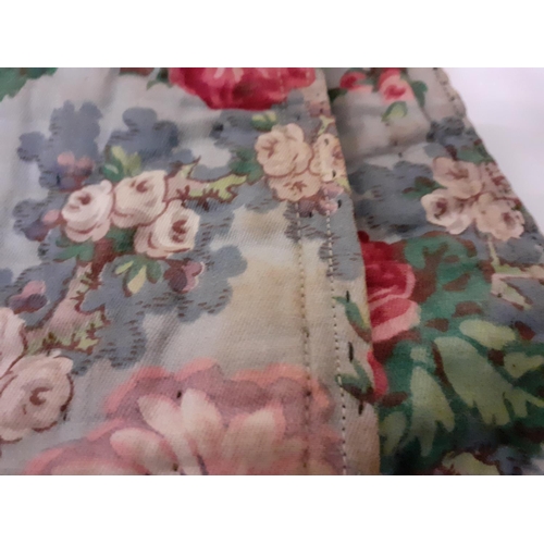 48 - Blue Floral Hand Crafted Bed Comforter.