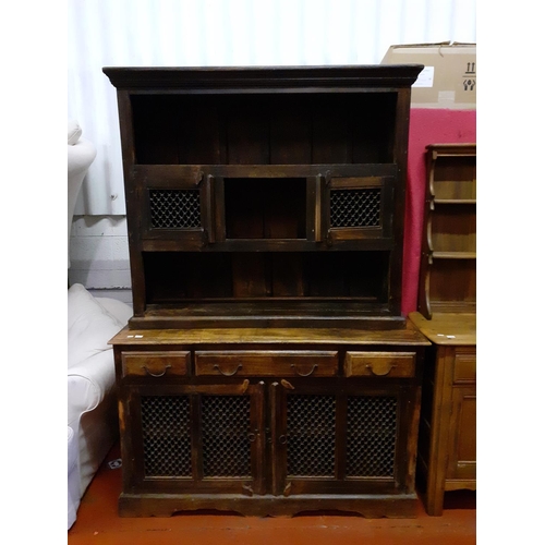 631 - Large French Dresser with Three Drawers & Four Doors - approx 195cm tall x 134cm wide x 49cm deep.