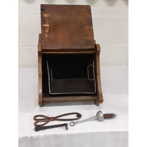 108 - Coal Scuttle with Lead Lining & Accessories.