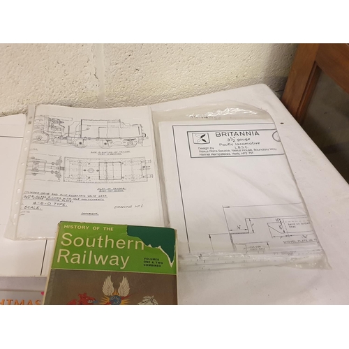 157 - Quantity of Railway Books & Assorted Scale Engine Model Building Plans.