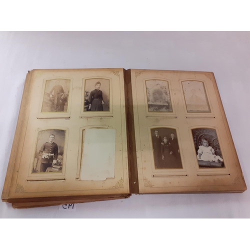 195 - Victorian Photograph Album and Quantity of Period Photographs - album cover is missing.