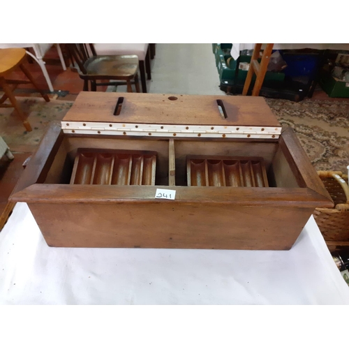 241 - Vintage Solid Oak Cash Box with Coin Racks.