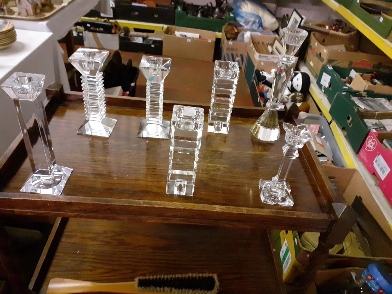 Selection Of Glass Crystal Candlesticks Including Villeroy Boch And   1100075528.JPG