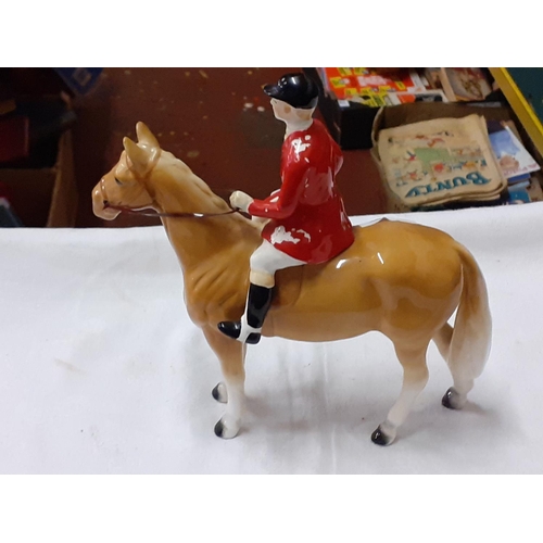 305 - Vintage Huntsman on Horse Figure - some paint chips.