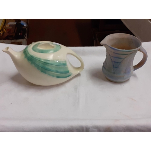 312 - Staffordshire Teapot & Denby Jug.