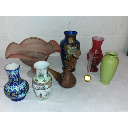 72 - Box to Include Large Glass Bowl & China, Vases etc.