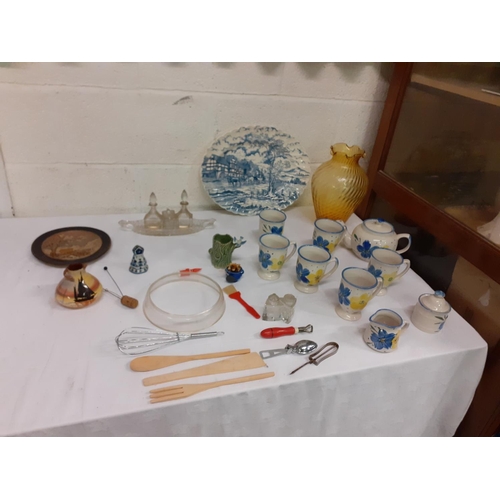 73 - Box to Include Crown Dynasty Part Tea Set, Glass Vase etc.