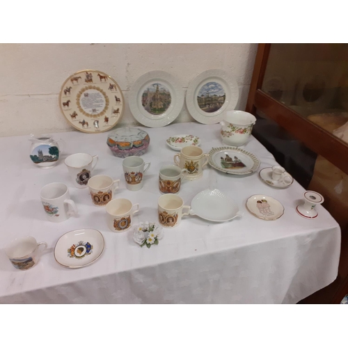 79 - Box to Include Commemorative Ware, Plates, Jardinière etc.