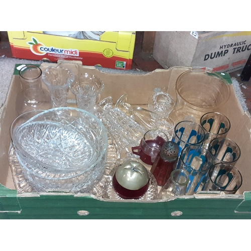 83 - Box of Glassware Including Cut Glass Bowls, Vases etc.