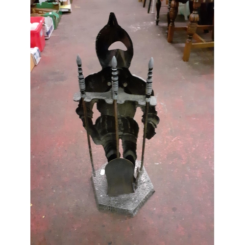 97 - Tall Cast Metal Knight Companion Set - approx 26