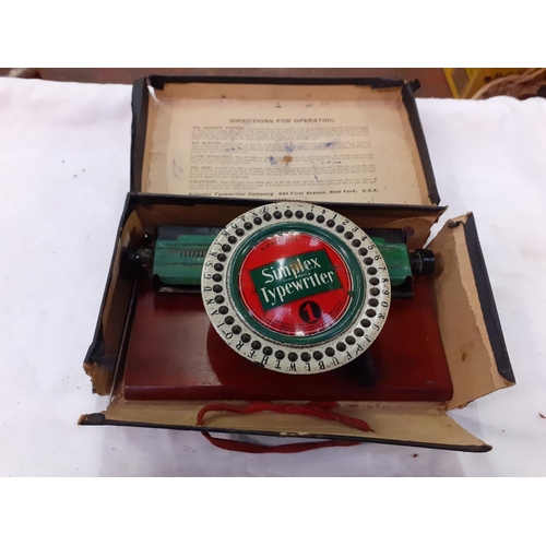 227 - Boxed Vintage Simplex Typewriter Toy.