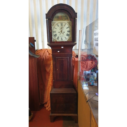 656 - Inlaid Mahogany Long Case Clock 