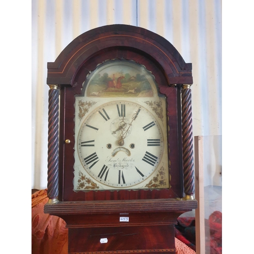 656 - Inlaid Mahogany Long Case Clock 