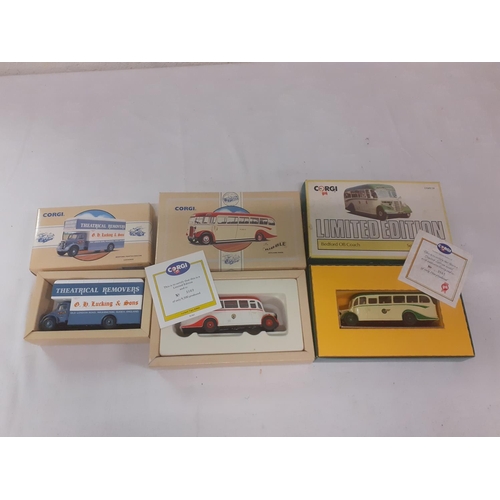 186 - Two Boxed Corgi Coaches - D949/24 & 97192 along with Boxed Corgi Remover Lorry 97091.