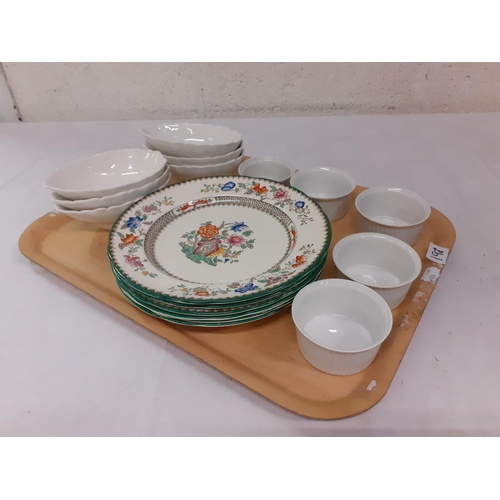 191 - Tray to Include Royal Worcester Ramekin Dishes and Copeland Spode 'Chinese Rose' Plates'.