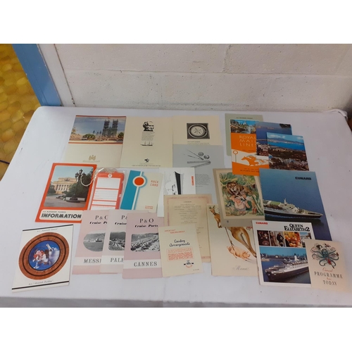 197 - Cruise Ship Ephemera, Menu's, Tickets, Game Cards etc.