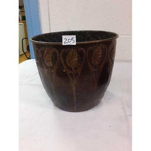 205 - Embossed Copper Pot - 9