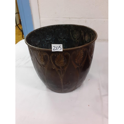 205 - Embossed Copper Pot - 9