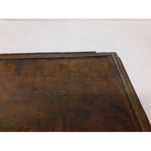 223 - Vintage Oak Hinged Lid Box - some damage to top.