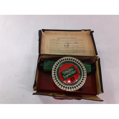 227 - Boxed Vintage Simplex Typewriter Toy.