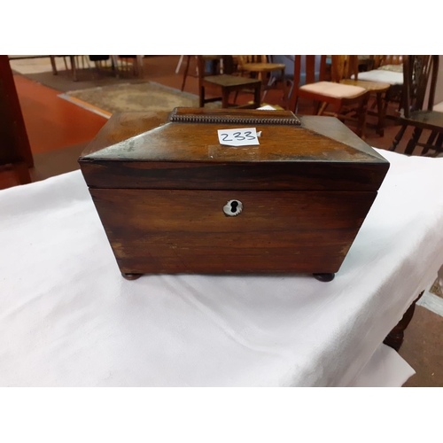 233 - Late Victorian Rosewood Tea Caddy - approx 23 cm long.