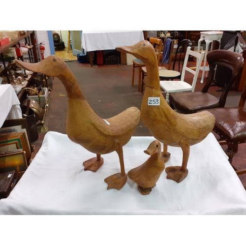 253 - Family of Wooden Ducks - tallest is 16