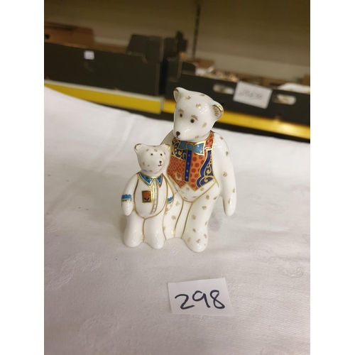 298 - Royal Crown Derby Standing Teddy Bear & Child Figure.