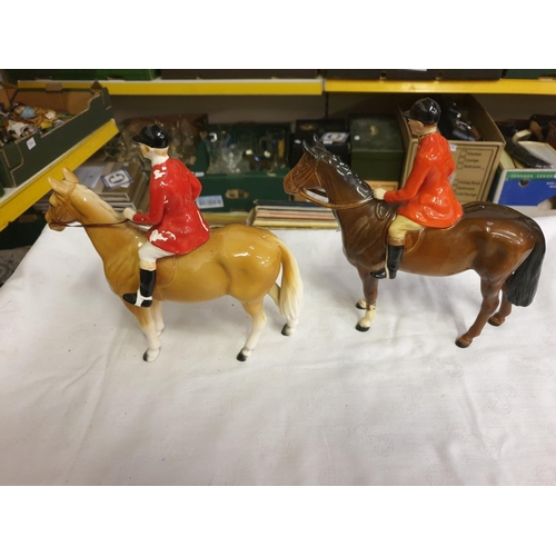 302 - Beswick Huntsman on Horse Figure - repairs to head legs & tail Along with Vintage Huntsman on Horse ... 