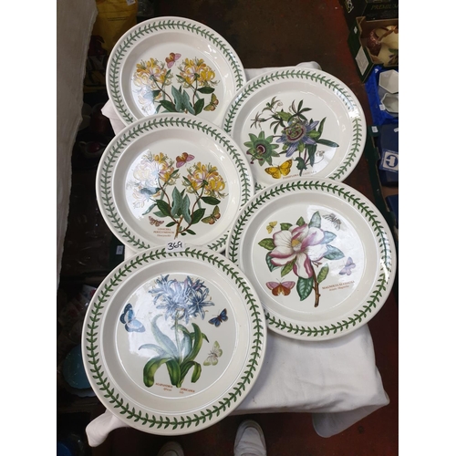 369 - Set of Five Portmeirion Botanic Garden 10.5” Dinner Plates.