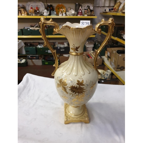 373 - Victorian Gilded Twin Handled Vase.