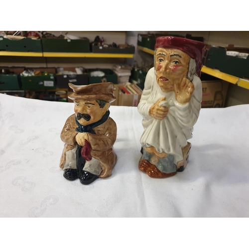 376 - Roy Kirkham Pottery Scrooge & Poorman Character Jugs.