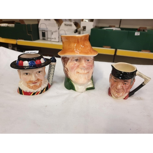 385 - James Sadler Characters of Britain Beefeater Character Jug, Leonardo Charles Dickens Bill Sikes Char... 