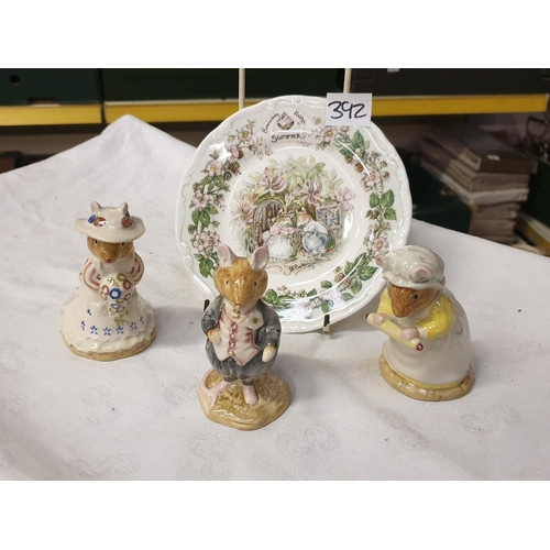 392 - Royal Doulton Brambly Hedge Poppy Eyebright D.BH.1, Dusty Dogwood D.BH.6, Mrs Crustybread D.BH.15 & ... 