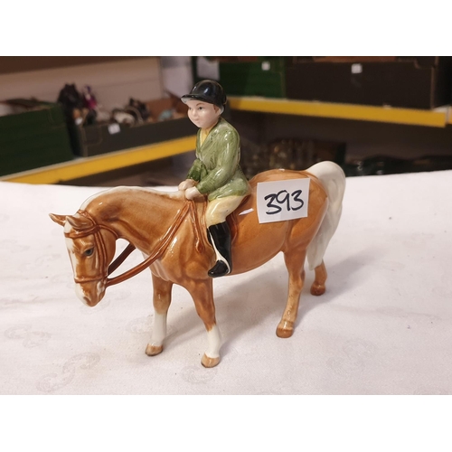 393 - Beswick Boy on Palomino Pony Model No.1500.