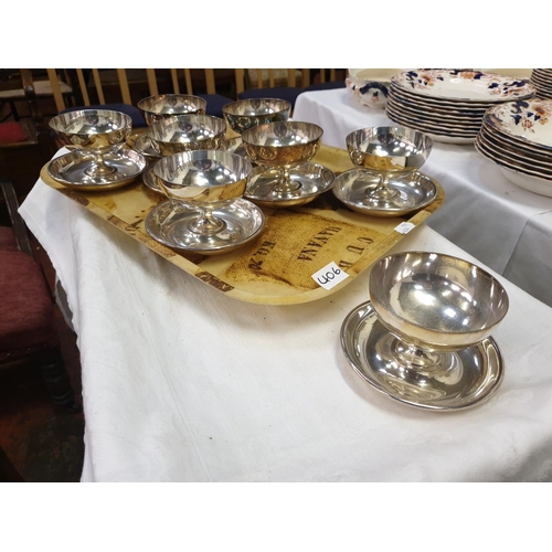 406 - Set of Eight Plated Sundae Dishes .