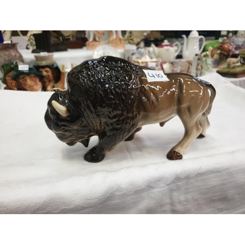 410 - Vintage Melba Ware Buffalo Bison Figure - approx 36cm long.