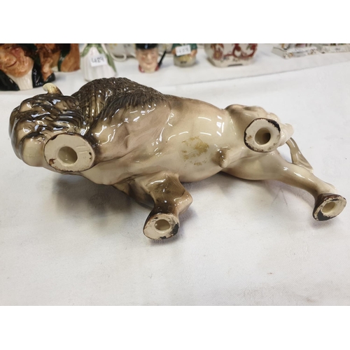 410 - Vintage Melba Ware Buffalo Bison Figure - approx 36cm long.