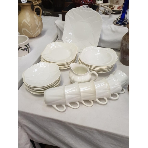 419 - 27 Piece Shelley Dainty White Tea Set with Bowls.