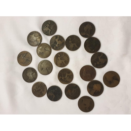 480 - Twenty Queen Victoria Pennies Earliest Clear Date 1862.