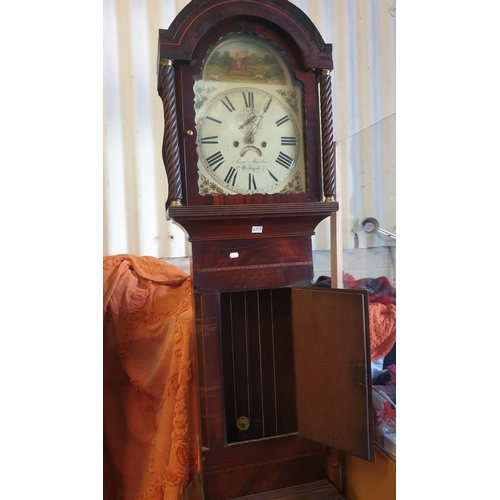 656 - Inlaid Mahogany Long Case Clock 