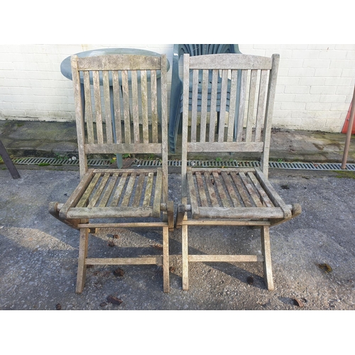 665 - Pair of Wooden Folding Garden Chairs.